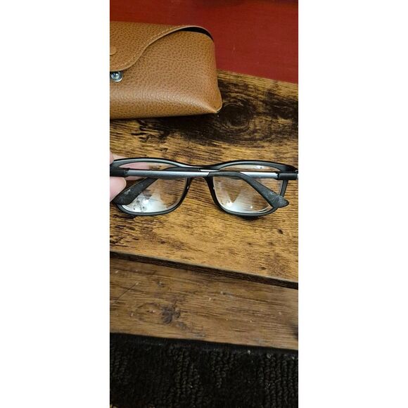 Ray-Ban RB 1549 3633 Black/Silver Full Rim Square Eyeglasses Frame 48-16-125 EUC - Picture 2 of 4